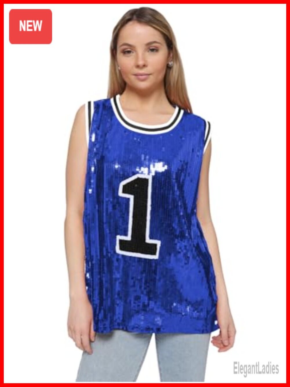 Sparkle Glitter Sequins Tank Top Tunic Hip Hop Basketball